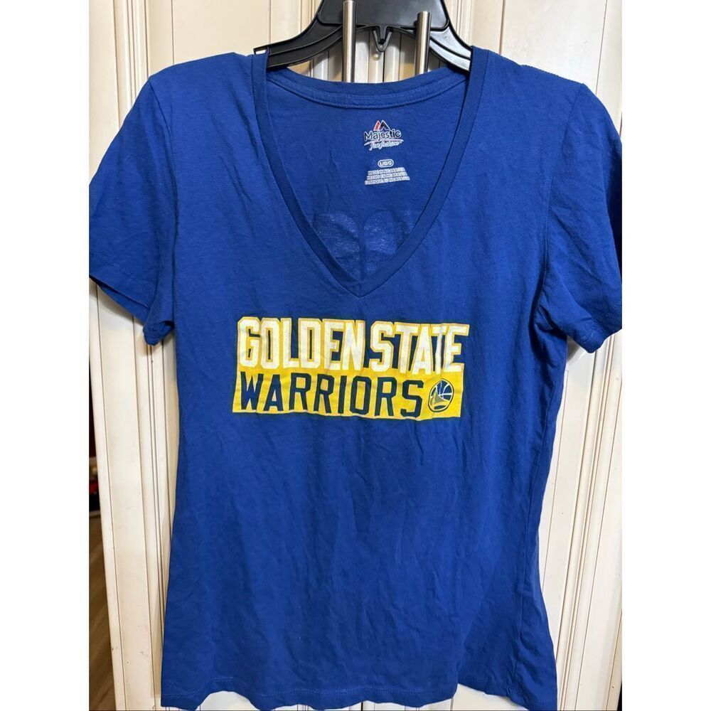 Majestic Women's WMS Golden State Warriors Curry #30 T-Shirt Blue Yellow Large